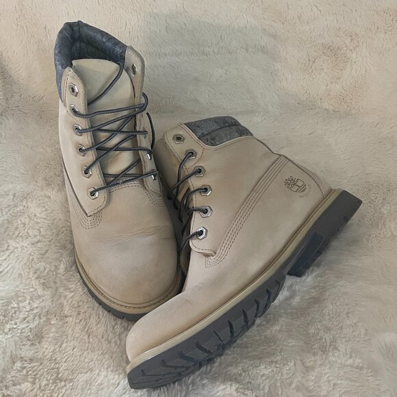 Timberland Women's Waterproof Off White Lice Up Boots Size: 8 - Picture 1 of 13